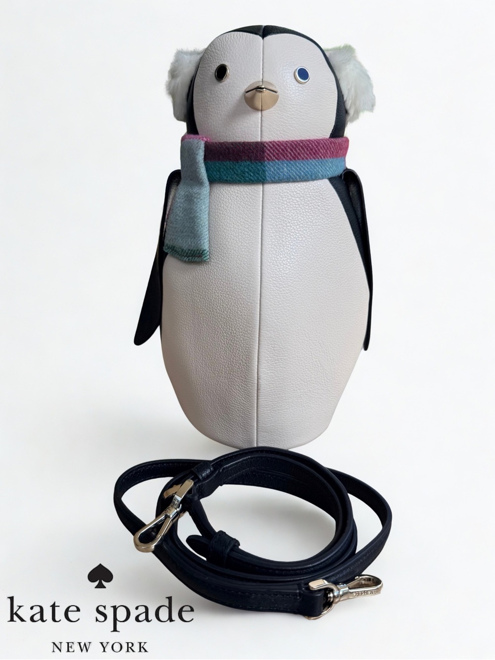 NWT Kate Spade 'Morty' Penguin Crossbody Bag Leather Novelty Rare & Discontinued